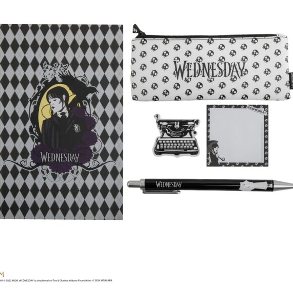Wednesday Adams Nefllix 5 Piece Stationary Set *New - Picture 2 of 5